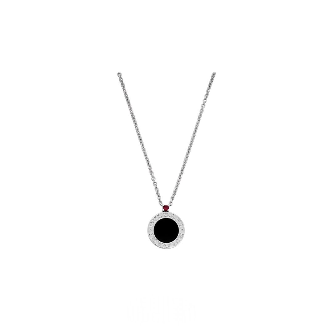 99新 BVLGARI/宝格丽 慈善款圆饼项链 双面圆盘镶钻02861