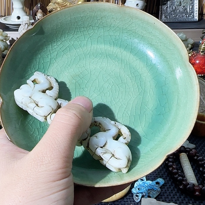 瓷片捷**校瓷器白梨摆件创意57