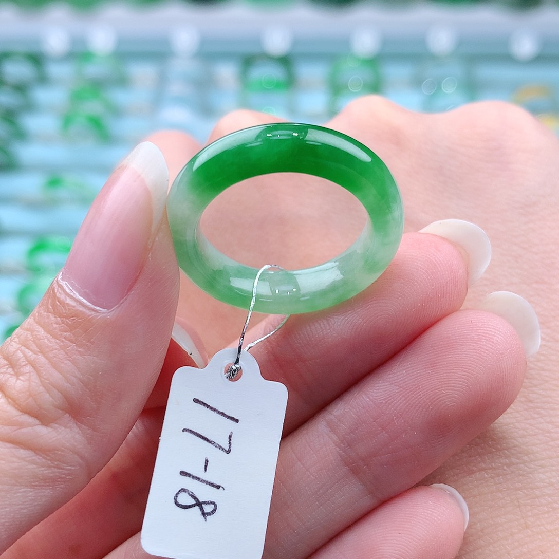 翡翠戒指未镶嵌A货缅甸翡翠