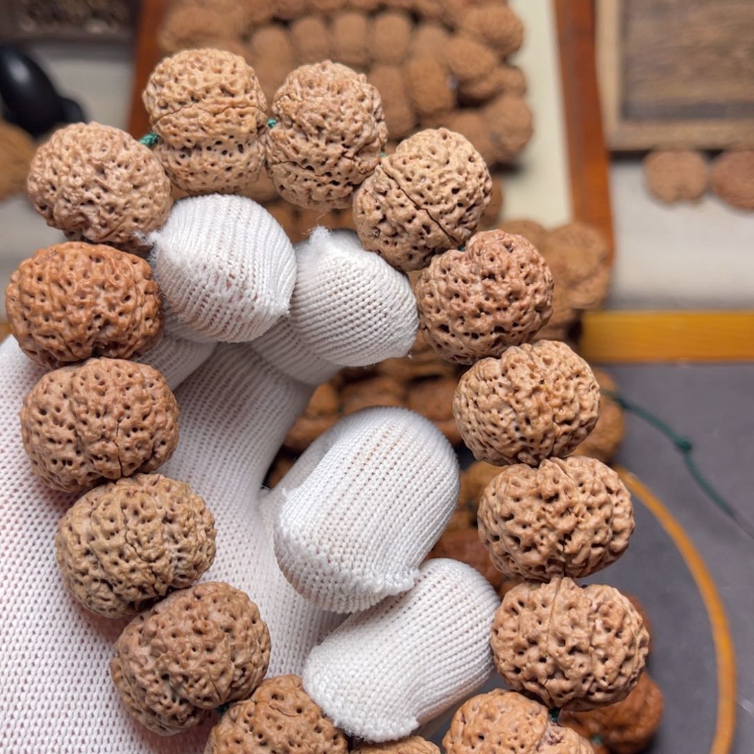 金刚菩提手串梁产区五星针孔蜂窝梅花双龙头货22+