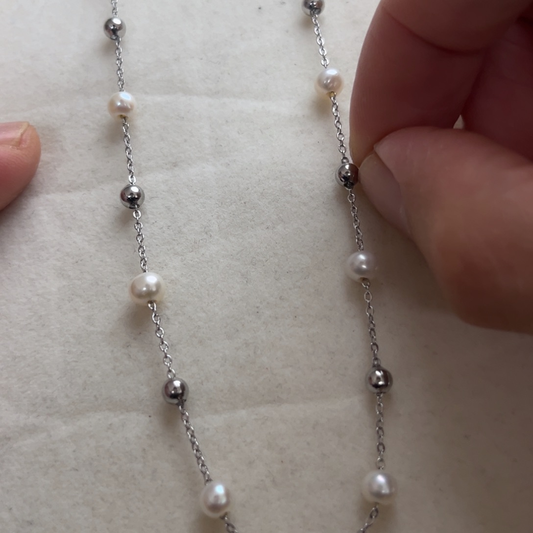 淡水珍珠手镯银S925镶嵌满天星银