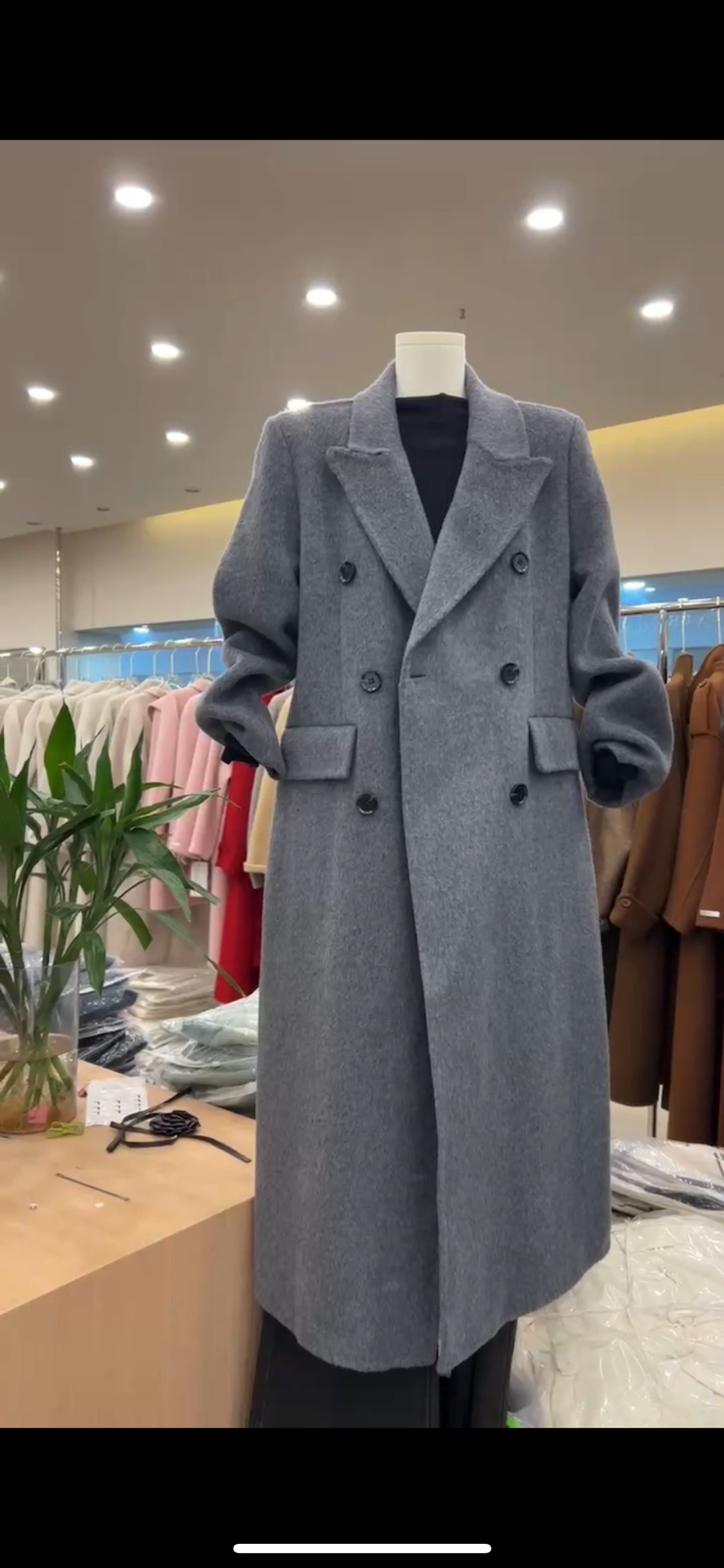 长款韩版过膝气质休闲显瘦正肩双面大衣