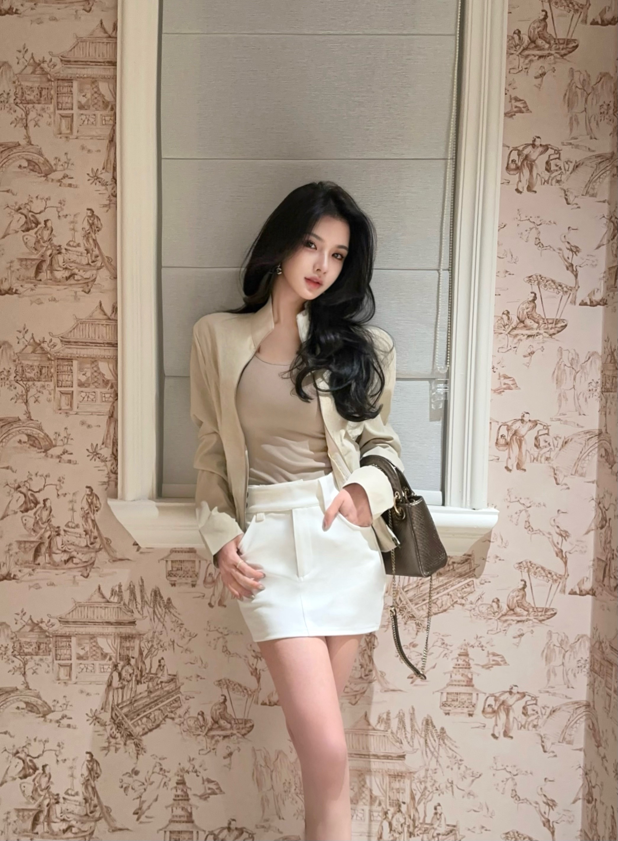 夏媛原创 高级极简 白色短裙