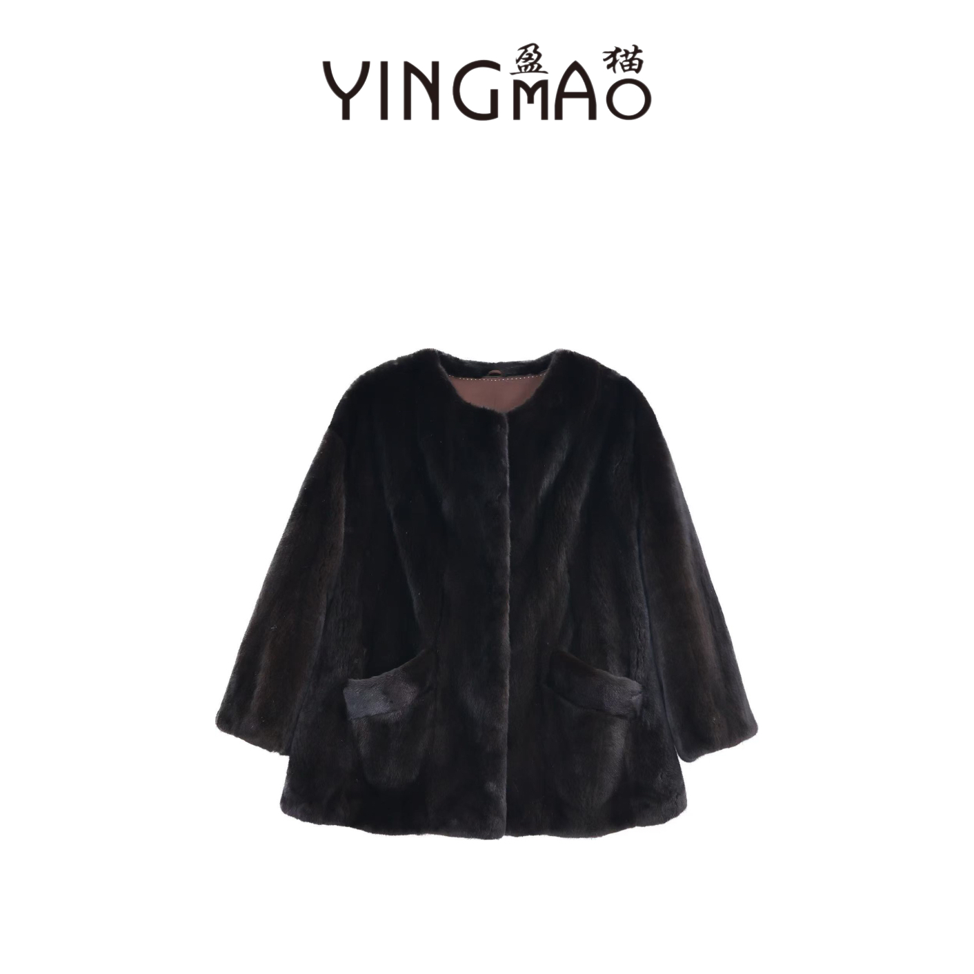 盈猫2025新款女装水貂皮草进口水貂天鹅绒短二中短款