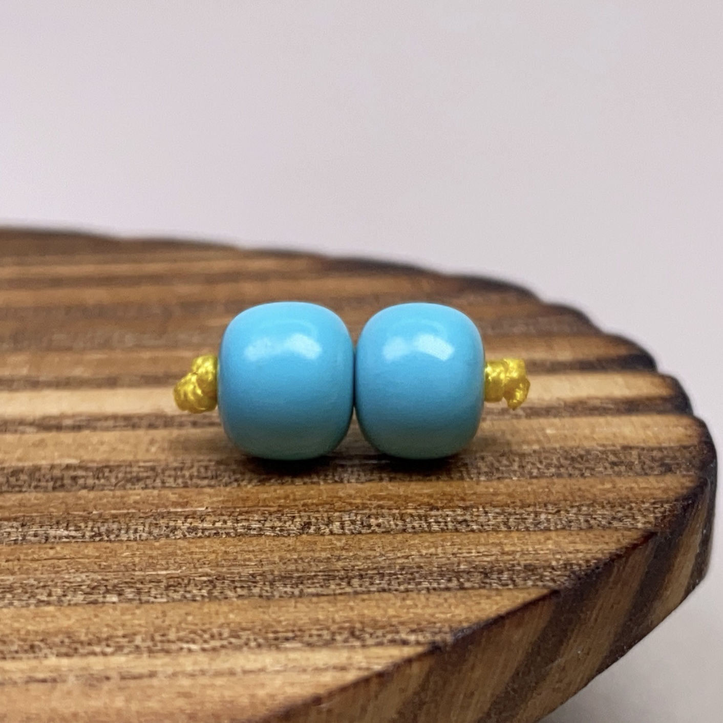 原矿绿松石老型对珠腰珠手串108配饰配珠尺寸6.4x5.3mm绿松石