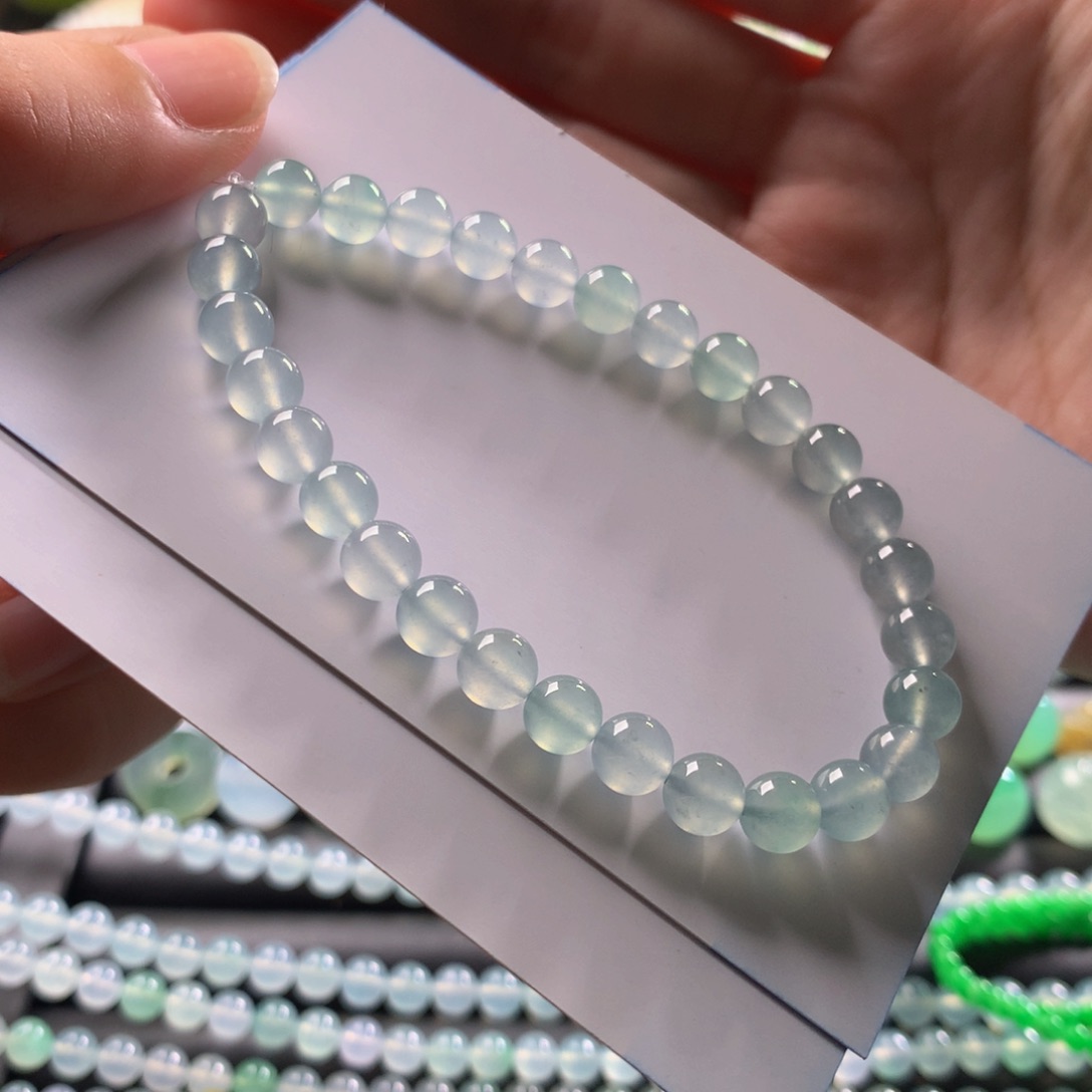 秋***叶翡翠未镶嵌手链天然缅甸翡翠