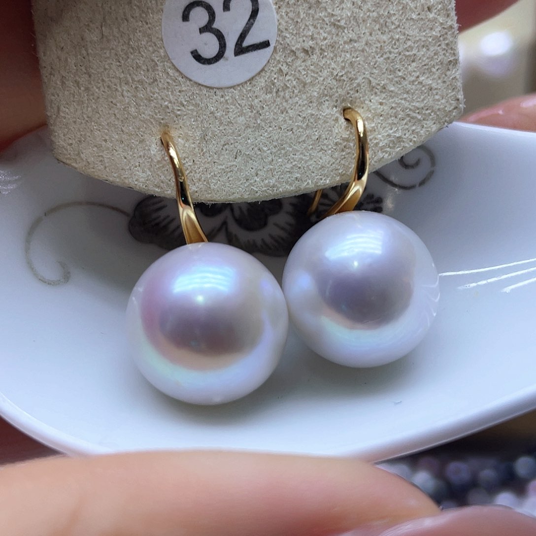 淡水珍珠耳饰银S925镶嵌