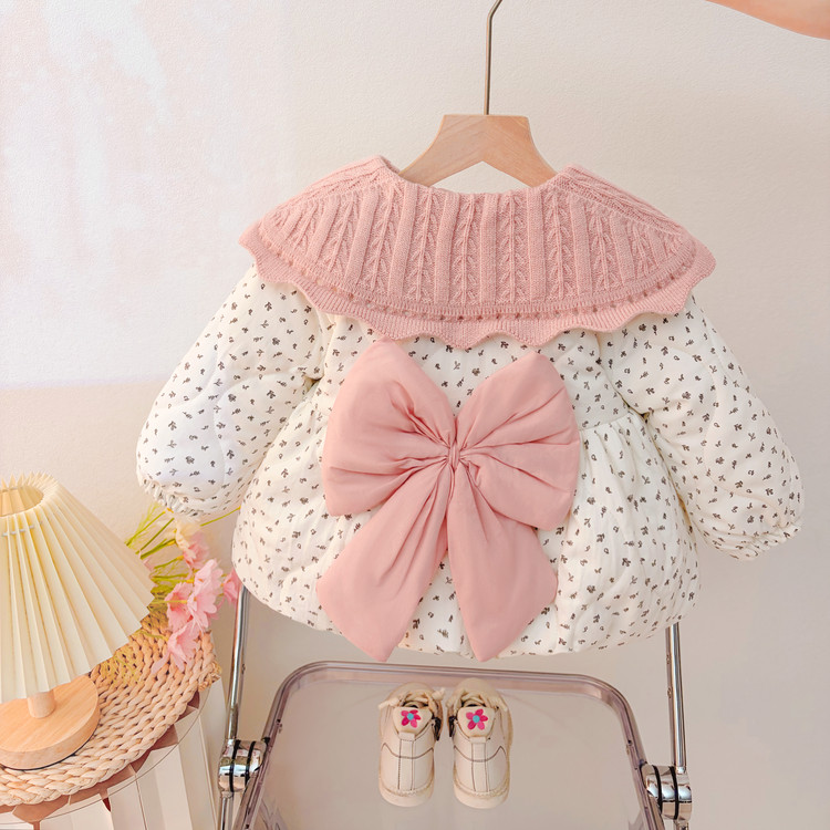 女宝宝冬季碎花棉服外套冬款婴儿童女孩小童女童冬天棉袄棉衣洋气