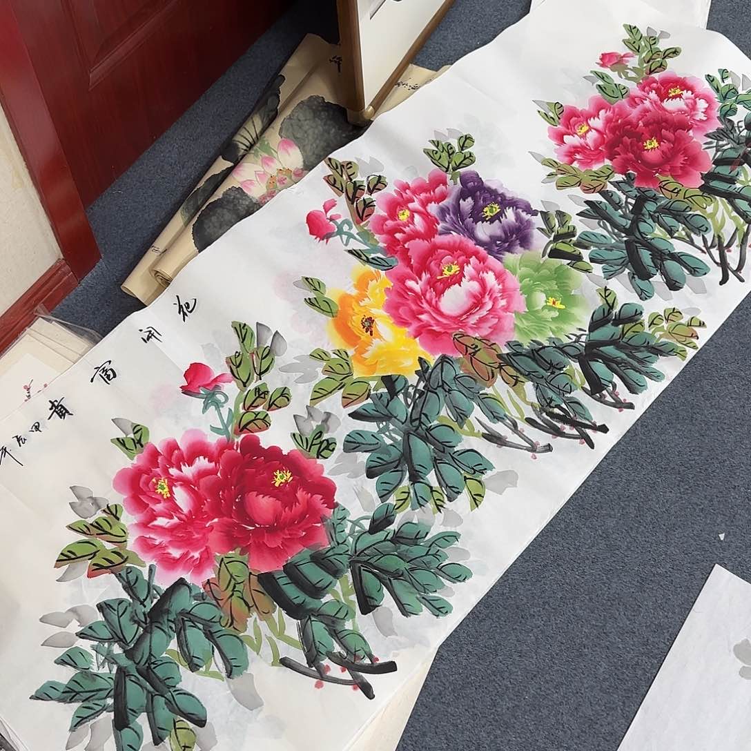 国画尺寸70X180手绘作品 