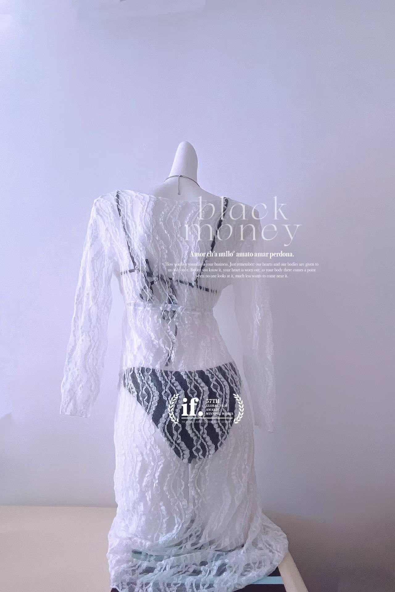 【此链接白纱】长裙春夏秋镂空法式性感连衣裙服装夏季泳衣纱巾