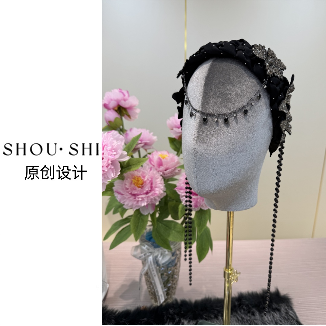 SHOUSHI【SH-495】爆款时髦花朵长流苏休闲风气质轻奢优雅发饰发箍