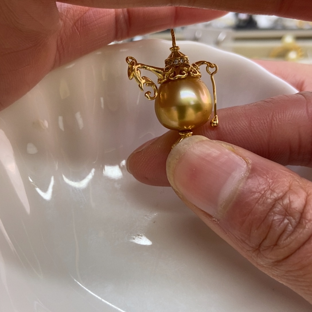 海水珍珠吊坠(不含链)银S925镶嵌