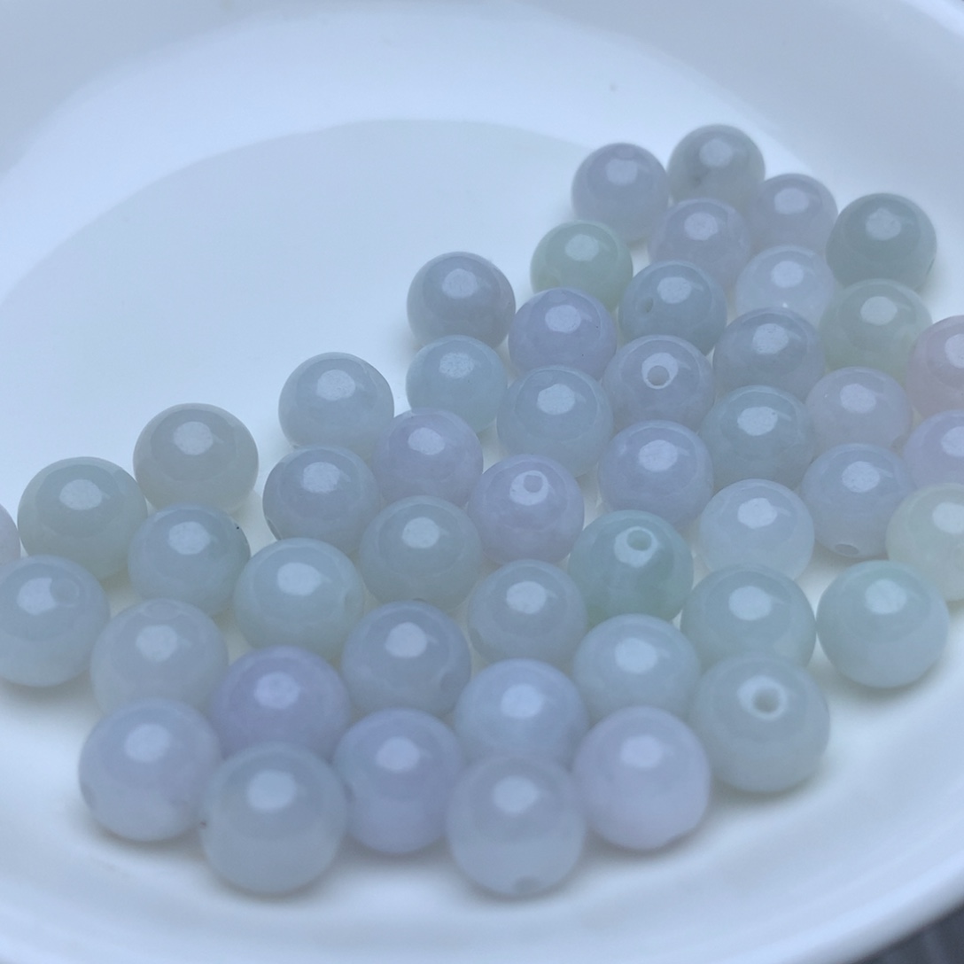 【闪购商品】翡翠手链未镶嵌卡7.5冰绿白26个