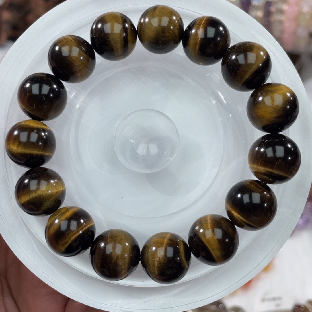 水晶未镶嵌手串015黄虎眼14m+