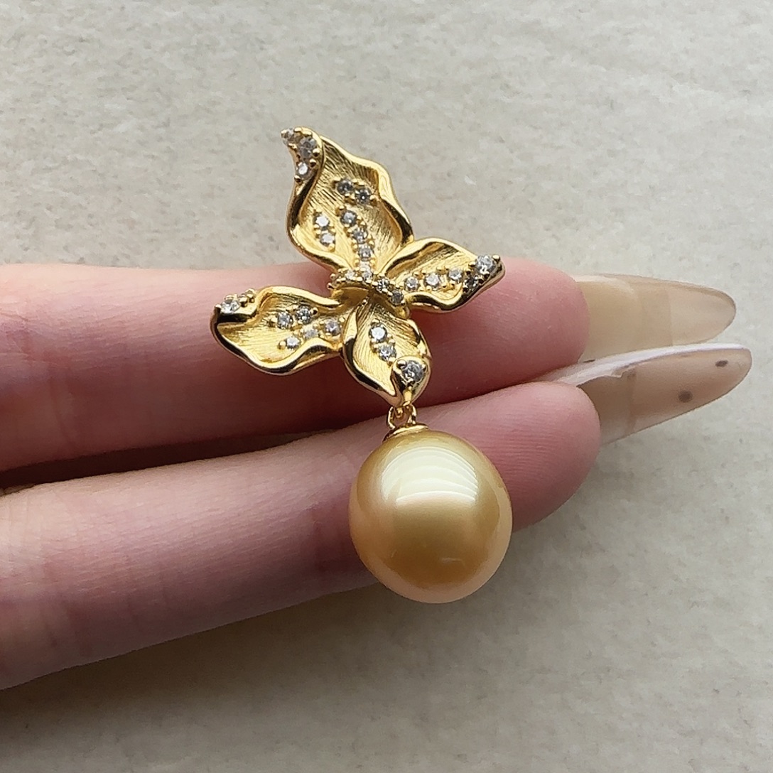 海水珍珠银S925镶嵌吊坠72