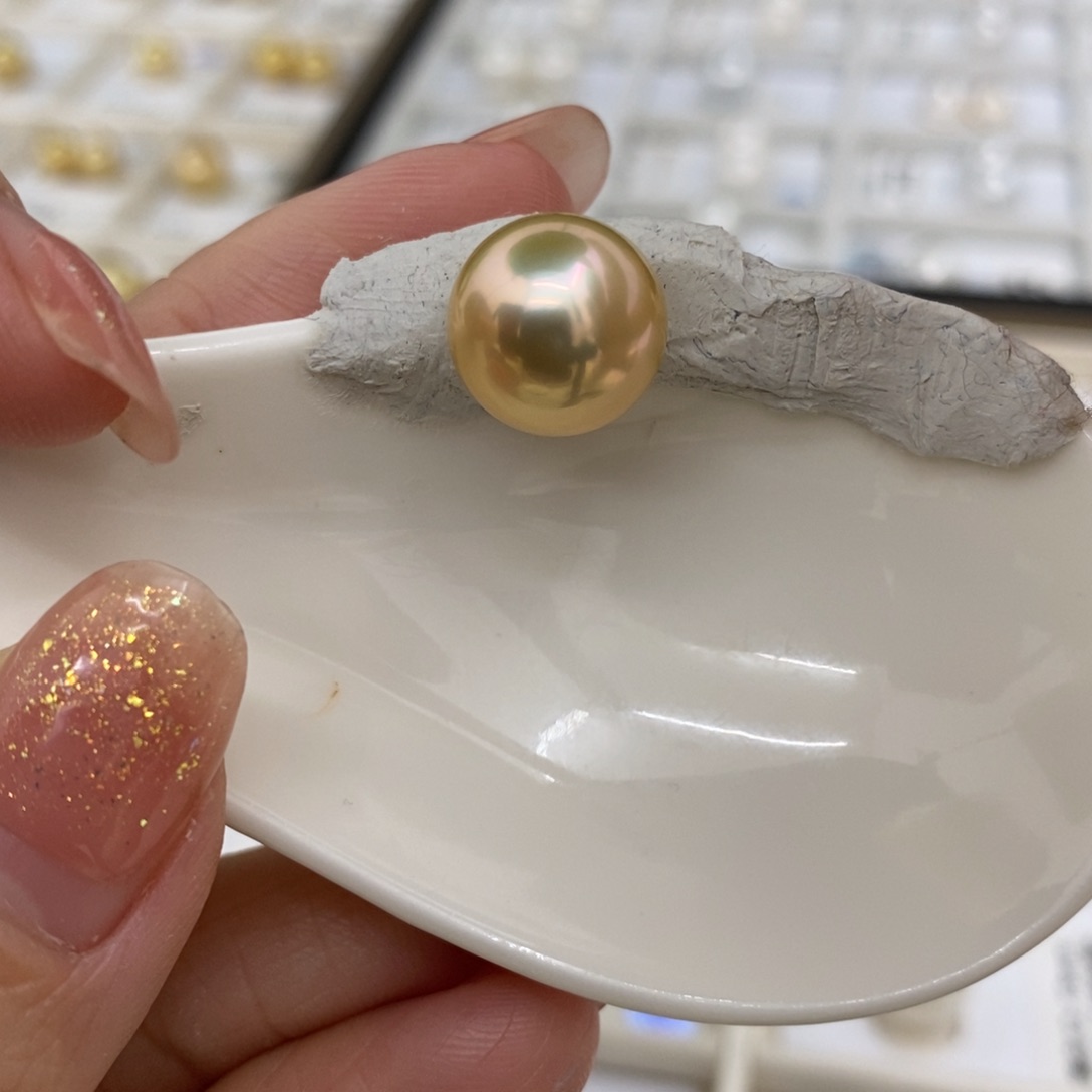 海水珍珠裸珠未镶嵌金珠12.1