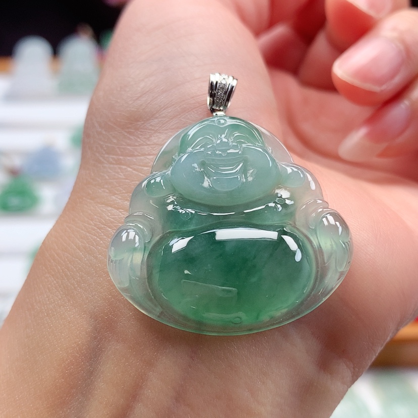 【闪购商品】翡翠吊坠(赠链)18K金镶嵌