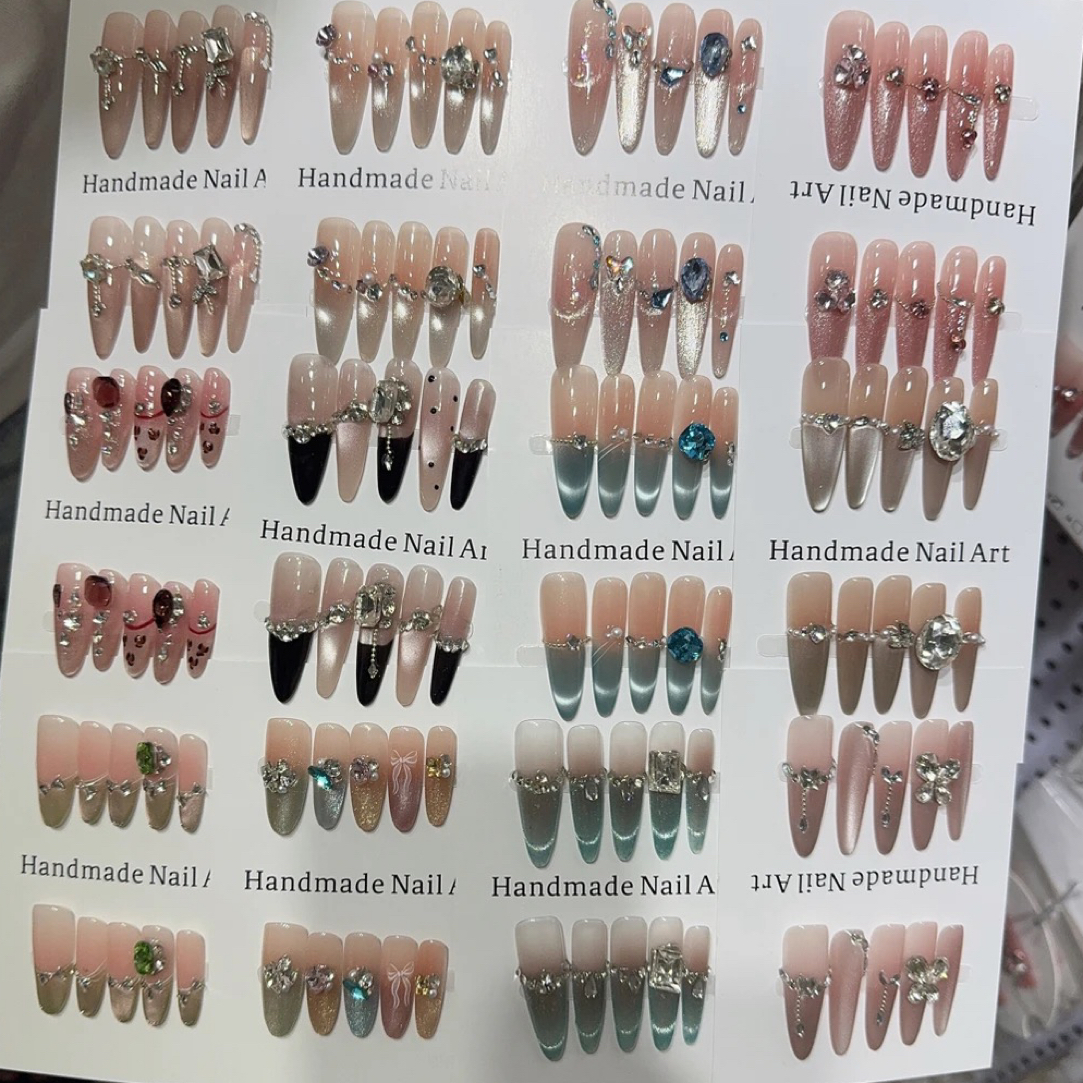 纯手工猫眼美甲贴片显白高级感秋冬穿戴甲三单飞