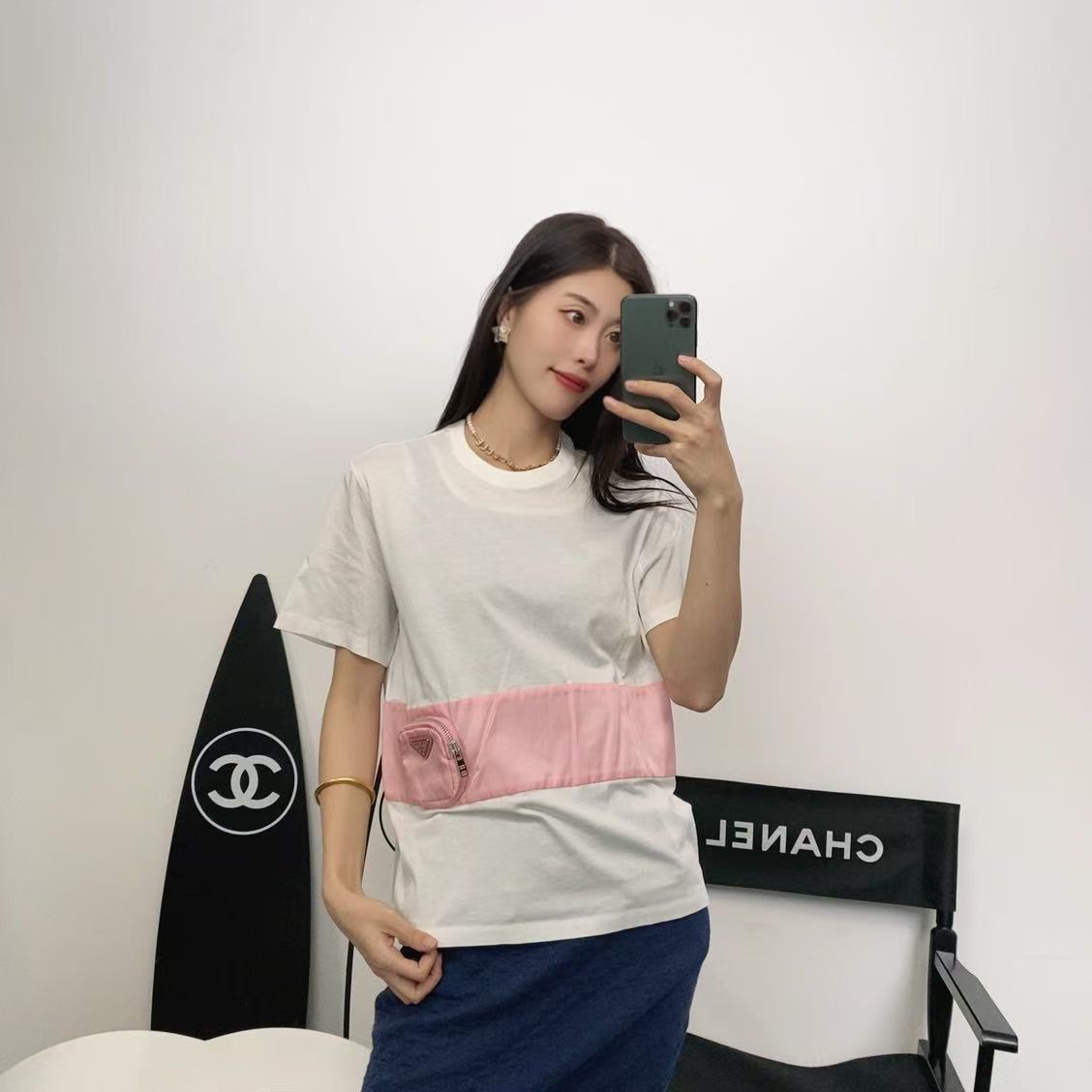 95新 Prada/普拉达 麦殿/纯棉T恤L码白色A级/241222JCH8X16