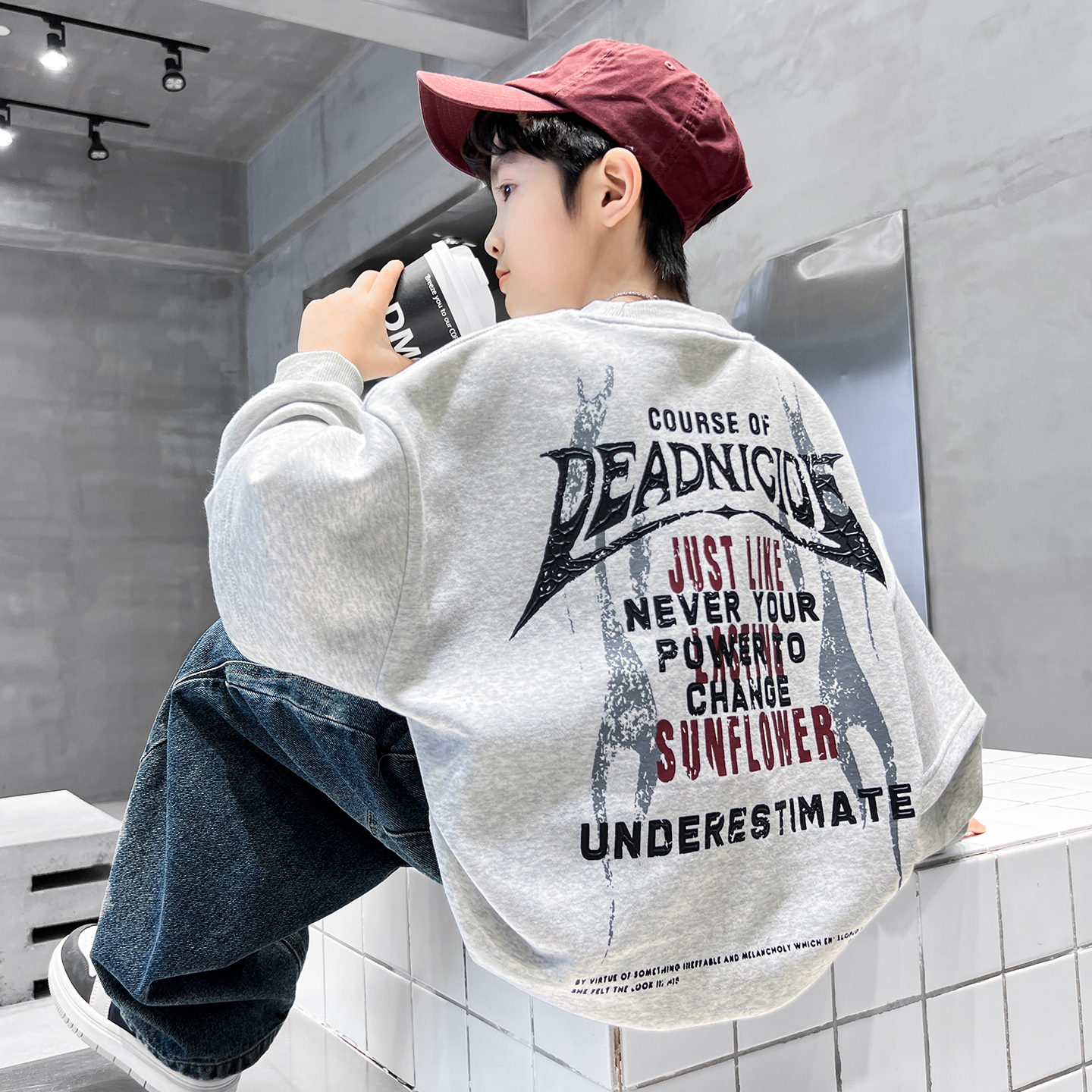 男童秋款圆领卫衣2025新款印花上衣中大儿童休闲潮【QSX】A5326