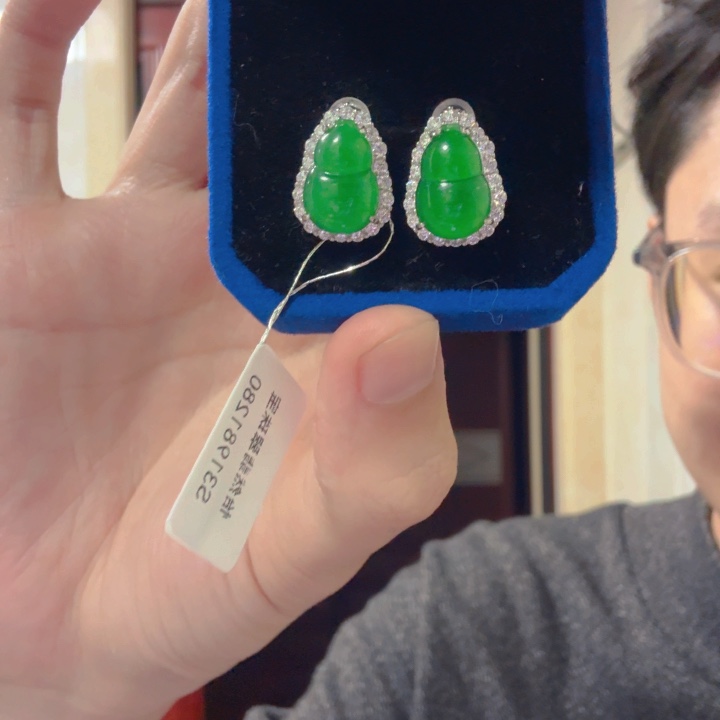 翡翠银S925镶嵌颈饰耳饰