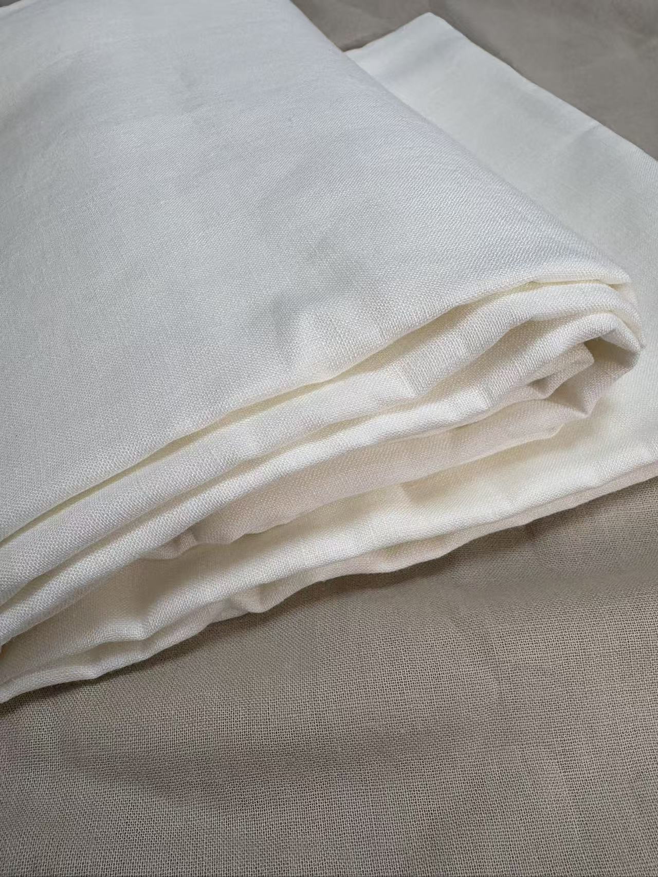 汉麻植物2.0*2.3米床单轻奢白色Hemp抑菌透气纯色双人简约床单