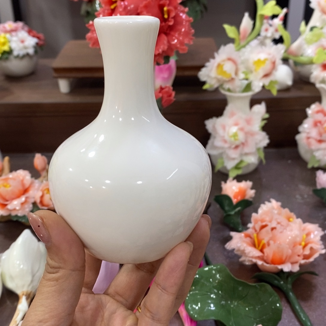 瓷片陶瓷手工花摆件