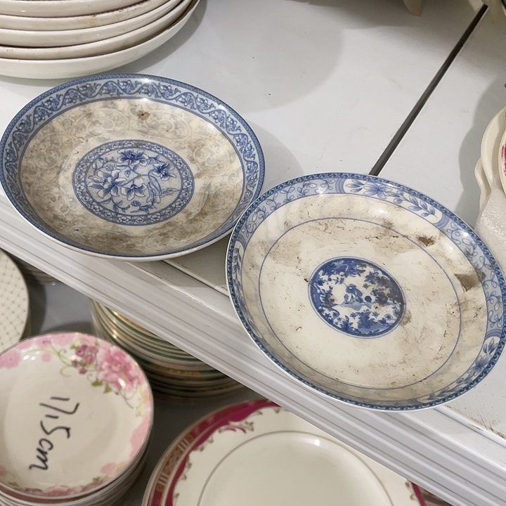 瓷片12.5厘米小碟2个 微瑕