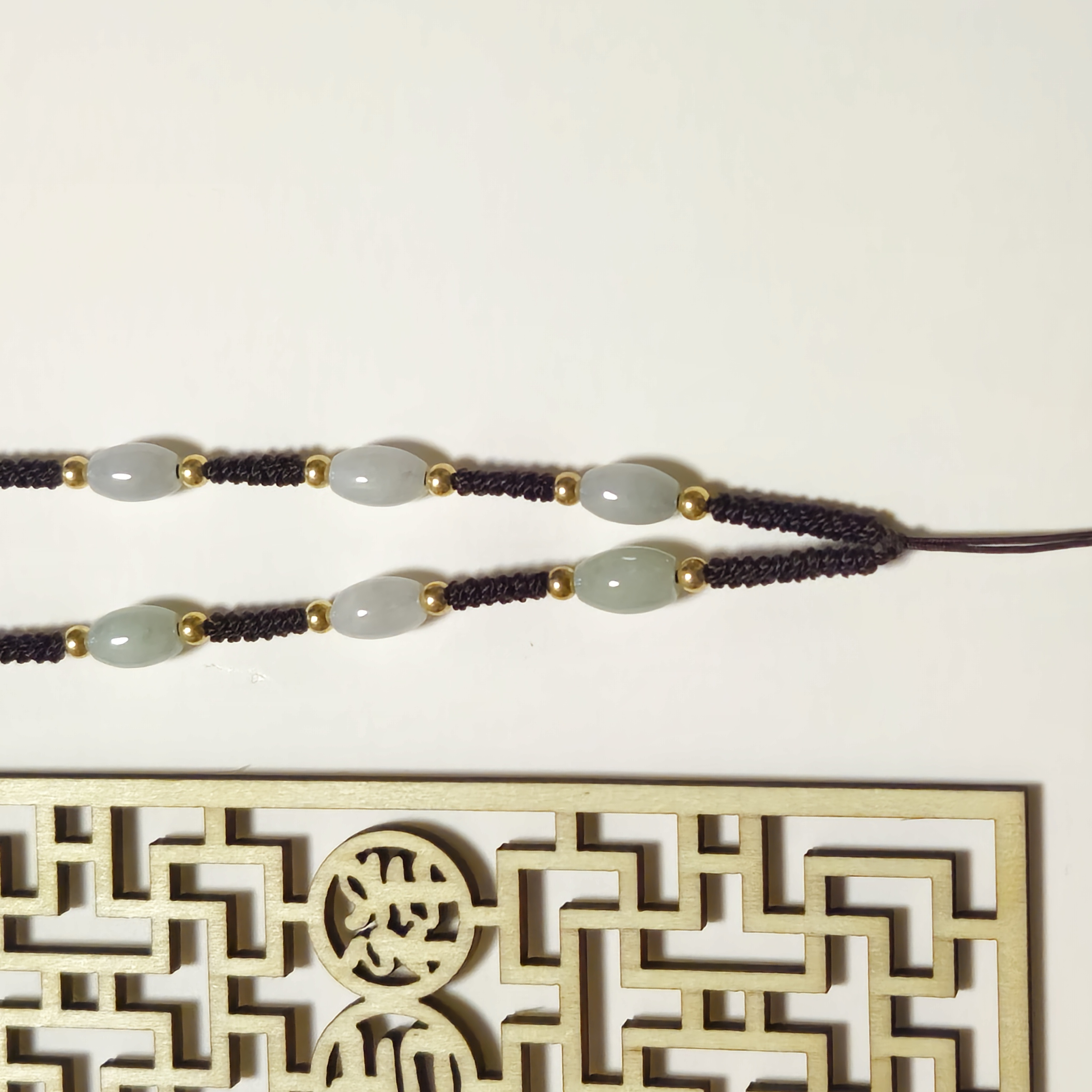 合金涤纶手链 红黑男女款玉石A货挂绳