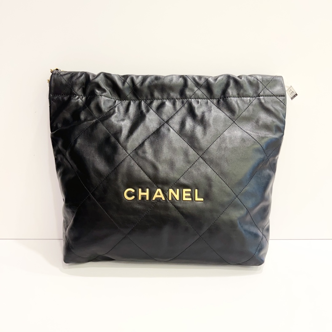 99新 Chanel/香奈儿 7姐专场/黑金22bag垃圾袋小号链条包 芯片款