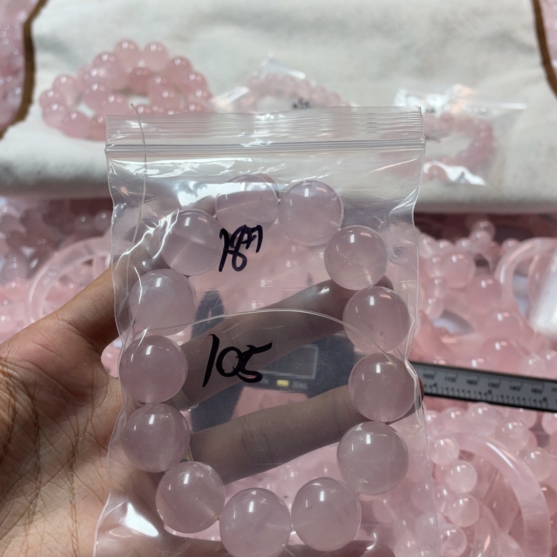 水晶天然莫粉手串5未镶嵌