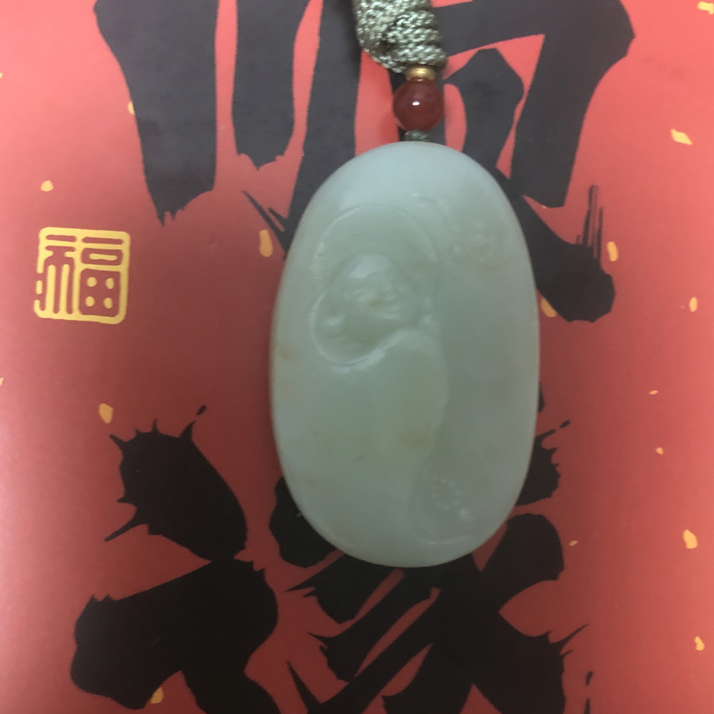 微瑕捡漏俄和田玉吊坠袈裟佛公抖音基地质检孤品手慢无