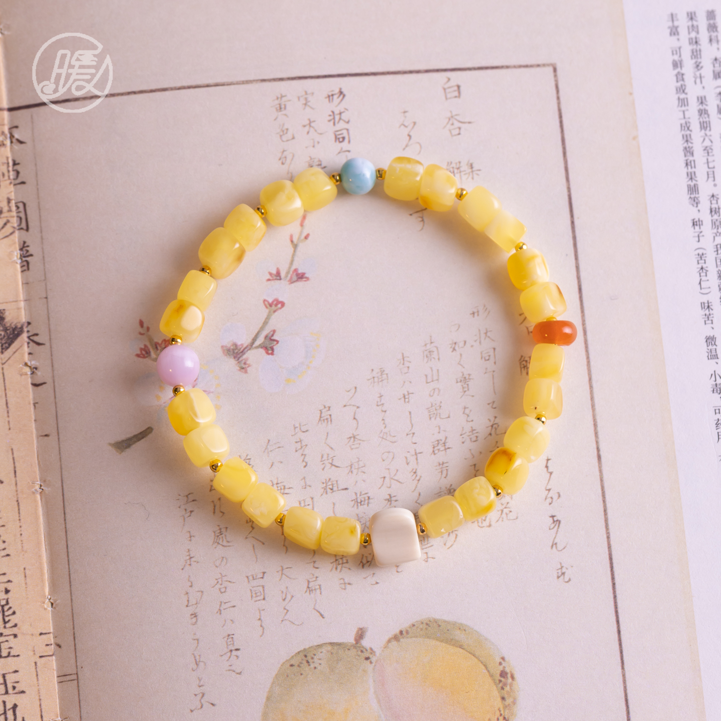 单圈蜜蜡白花蜡方形不规则搭配南红跑环E7145多样性发一