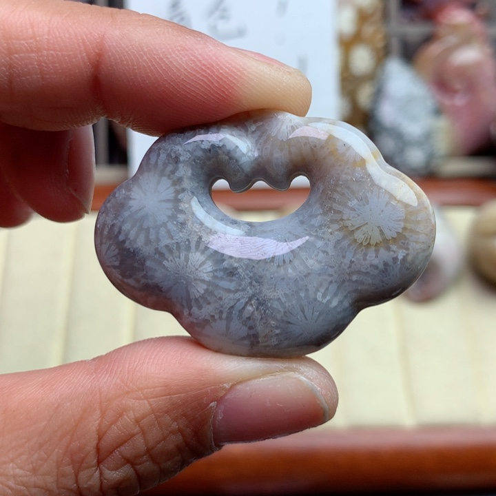 硅化珊瑚（珊瑚玉）颈饰未镶嵌