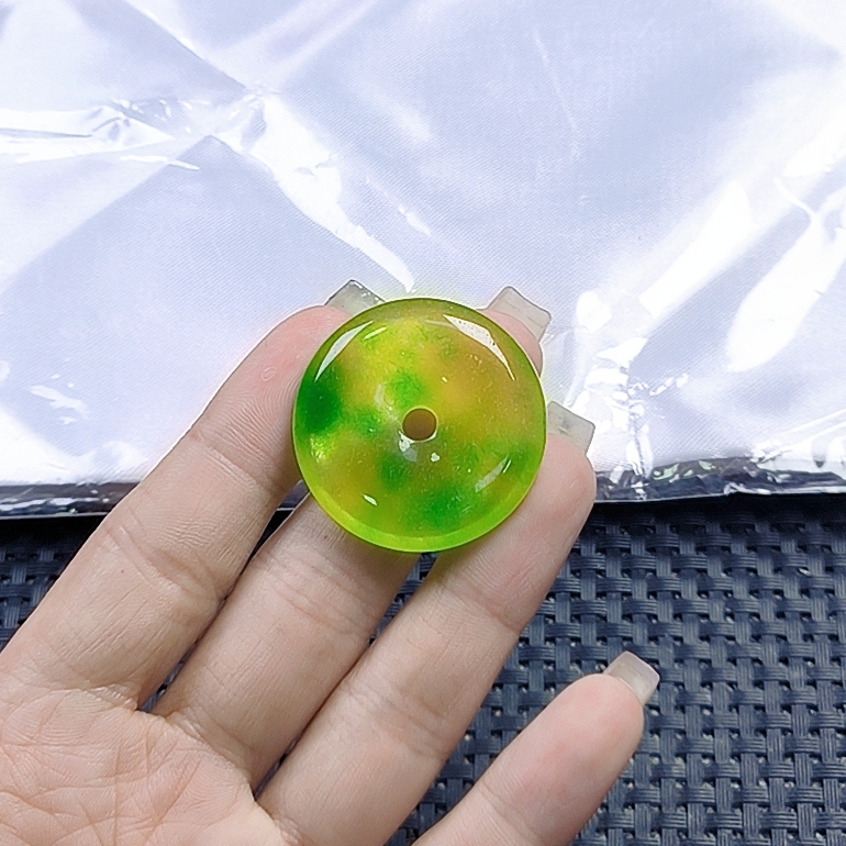 【聚宝严选】D300黄绿平安扣妈妈款精致精美气质百搭