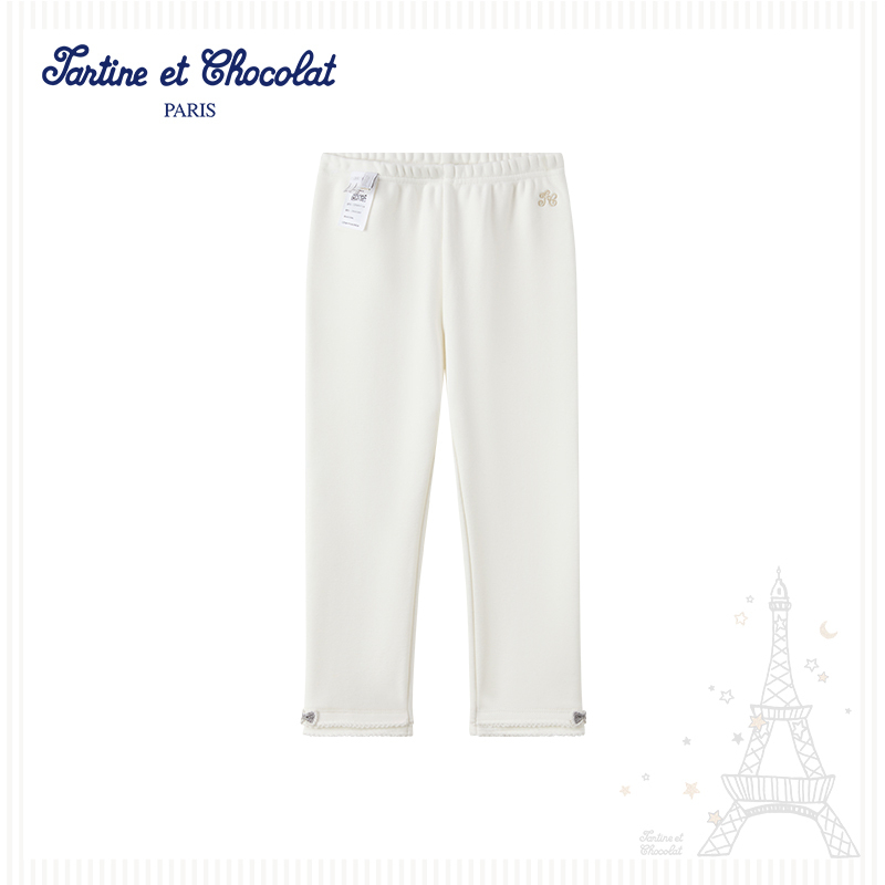 法国巧克力童装25秋冬新款女童加绒休闲打底裤CITMF4T42K