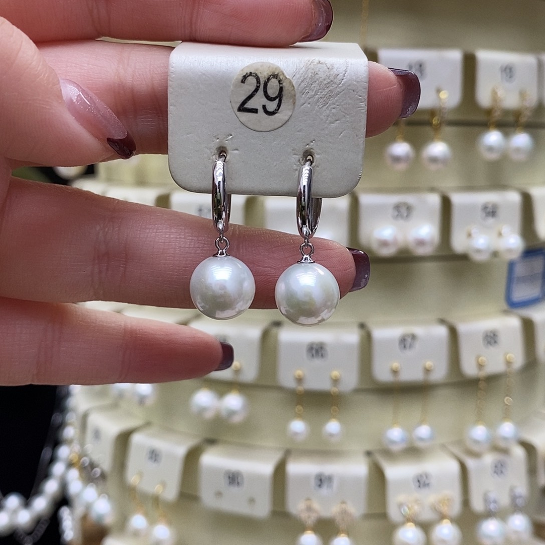 淡水珍珠耳饰银S925镶嵌