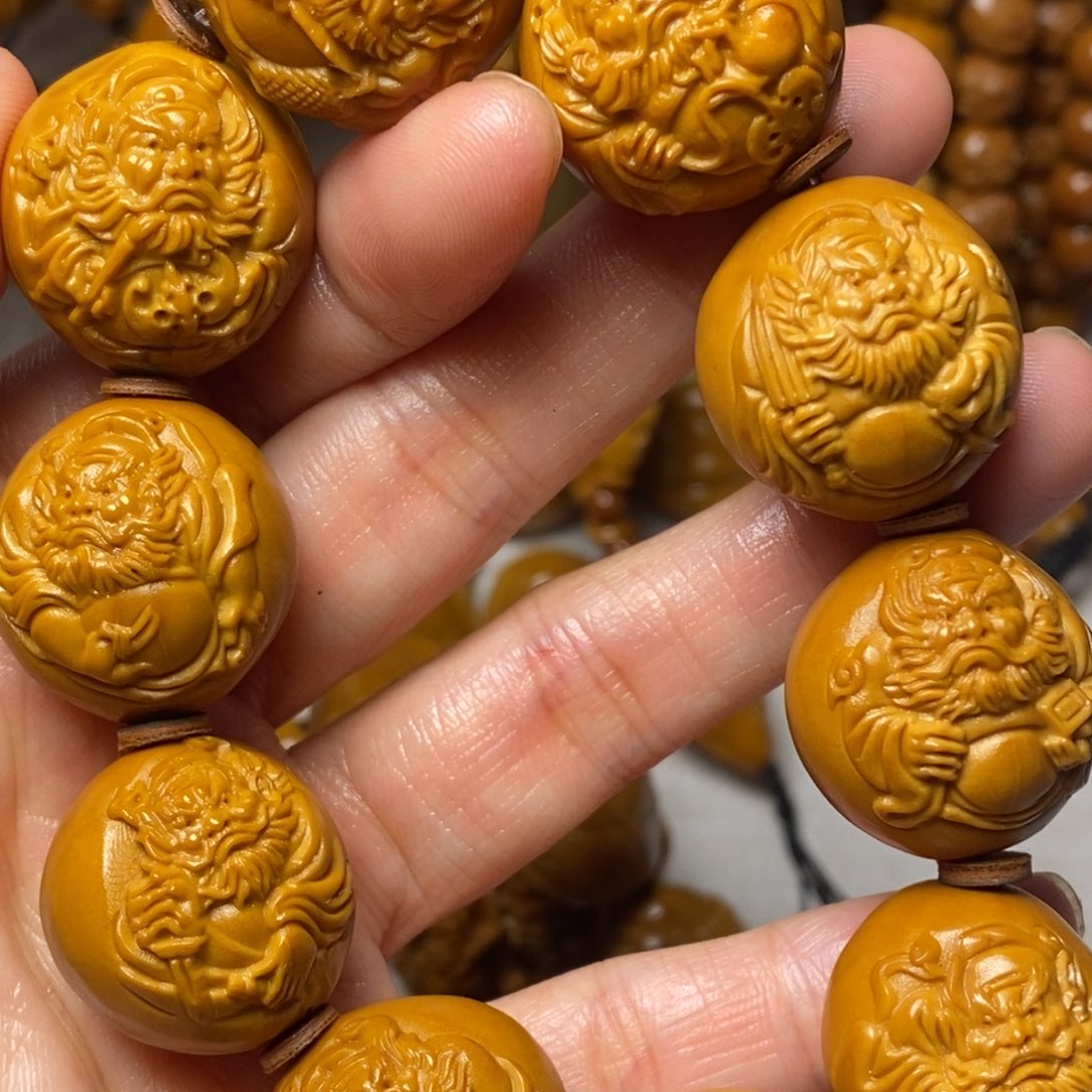 橄榄核手串/手链紫皮光面钟馗