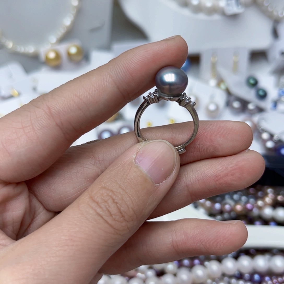 淡水珍珠戒指银S925镶嵌