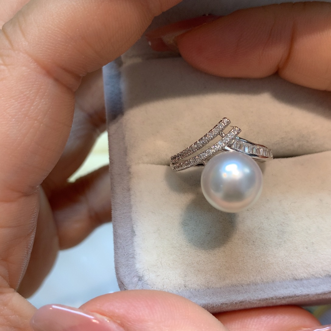 海水珍珠戒指银S925镶嵌