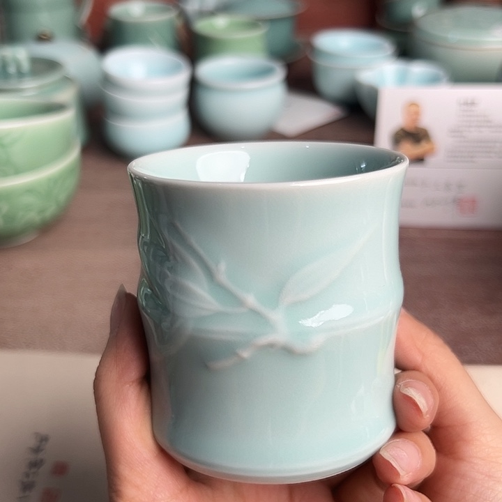 龙泉云间青瓷小米茶器