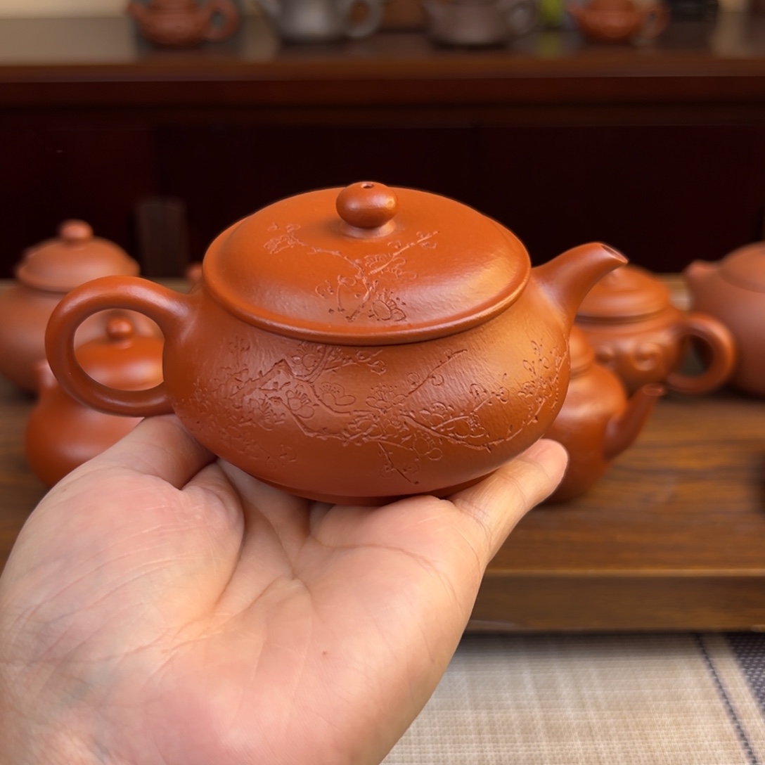 茶壶紫砂朱泥明炉全手120cc