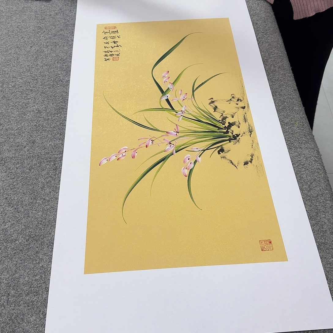 国画国画立体兰花