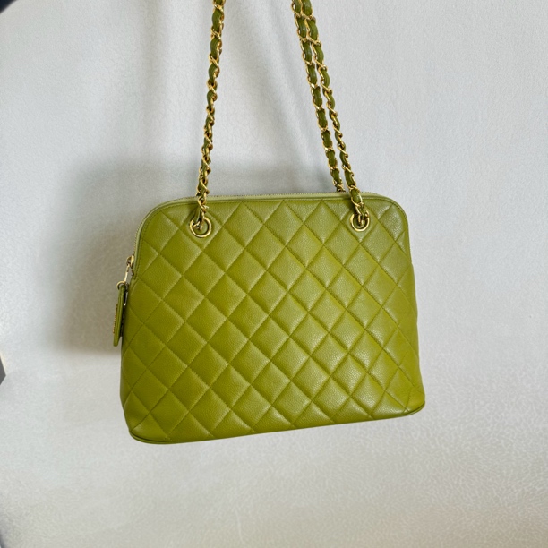 95新 Chanel/香奈儿 草木绿金扣奶粉包/0000