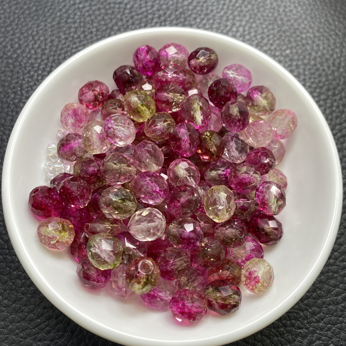 金禧缘珠宝～ E532 西瓜碧玺切面8*9mm10颗9.9元