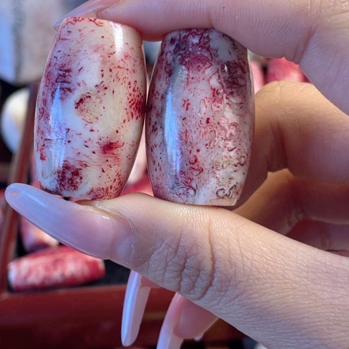 红***雨养殖鹿骨三界天珠两颗