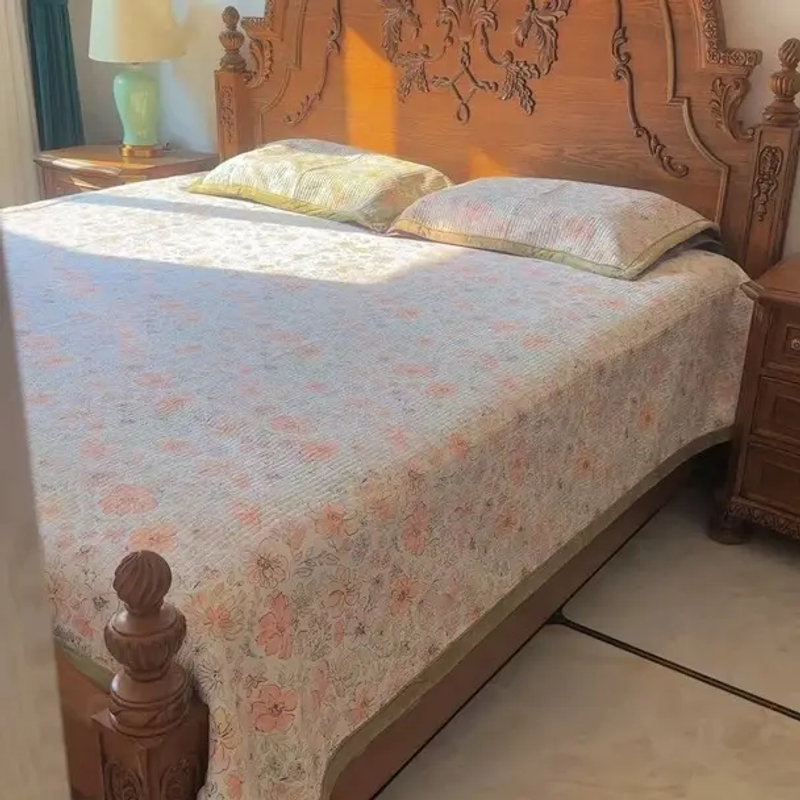 云竹棉绒双面可用床盖三件套230*250～K050(有洞）