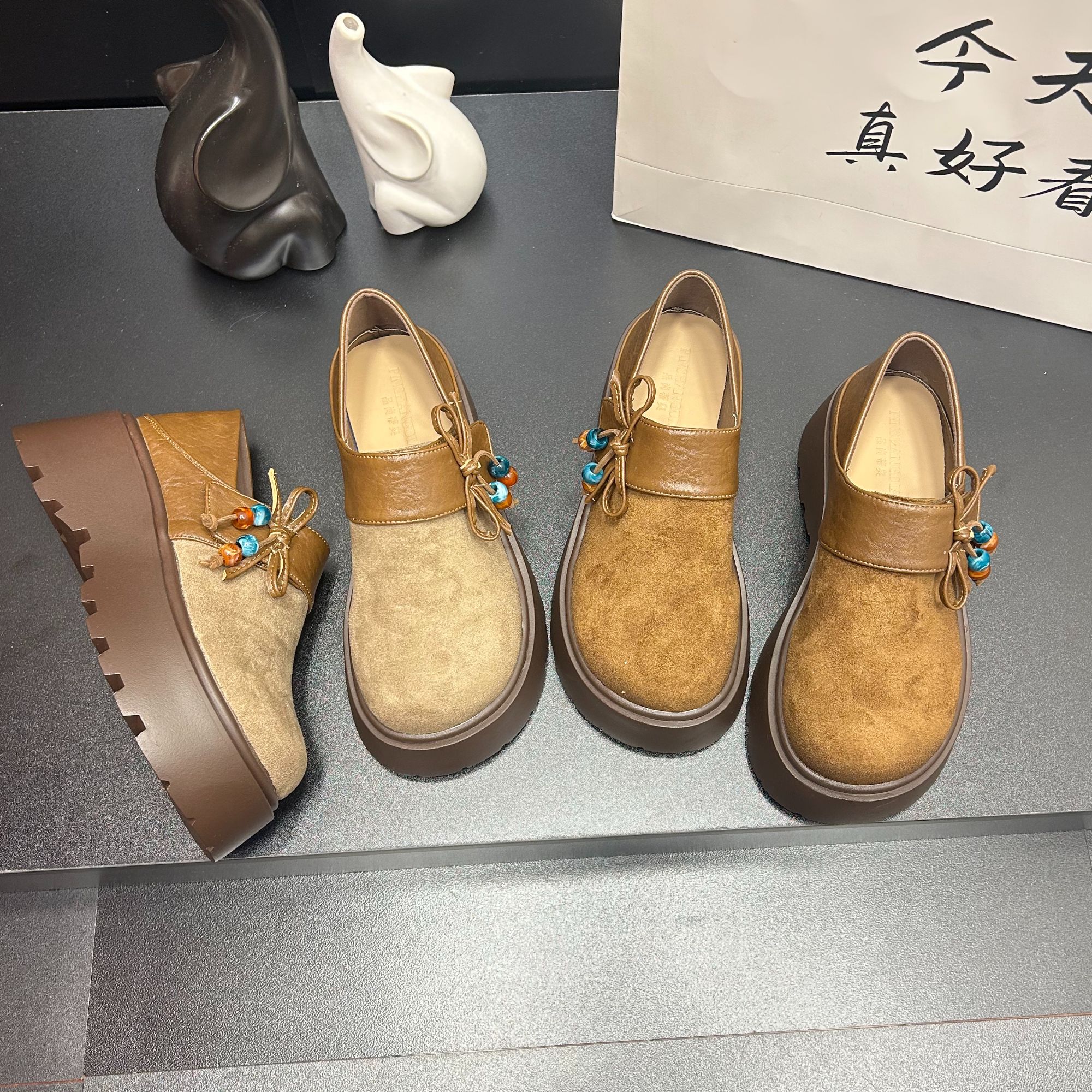 厚底勃肯鞋女2025秋季新款复古增高一脚蹬百搭全包时尚单鞋