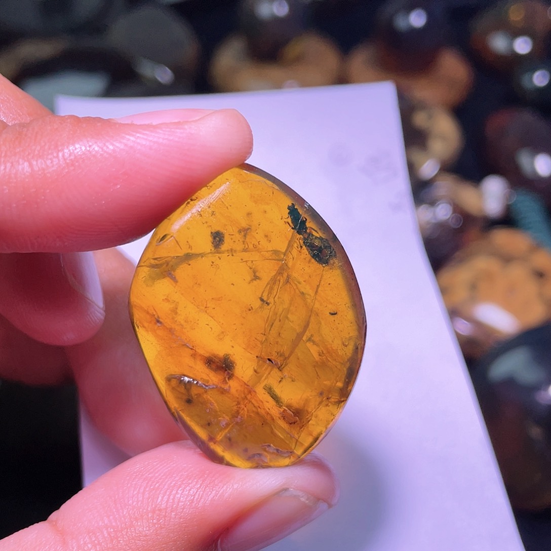 琥珀裸石未镶嵌，