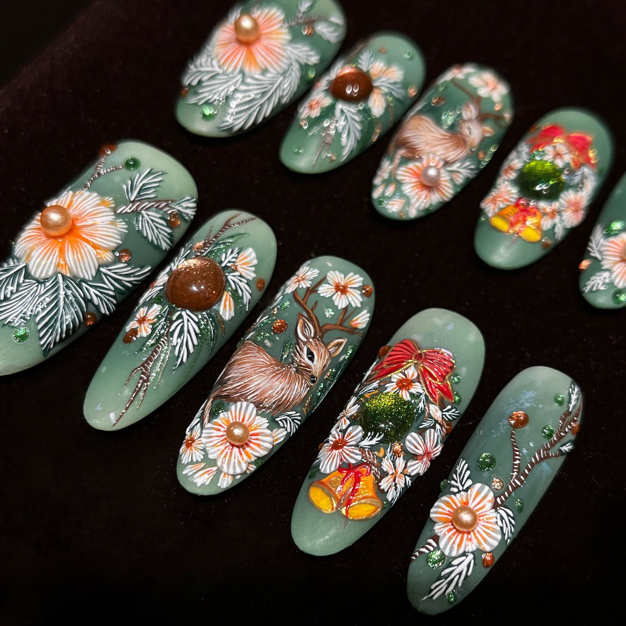 非遗刺绣@【麋鹿森林】寇丝妮 纯手工穿戴式美甲